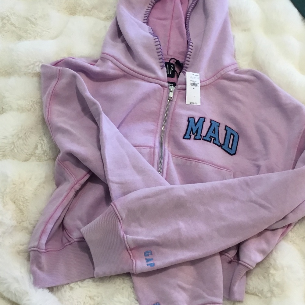 Madhappy Lilac Zip-Up Hoodie with Blue 'MAD' Logo